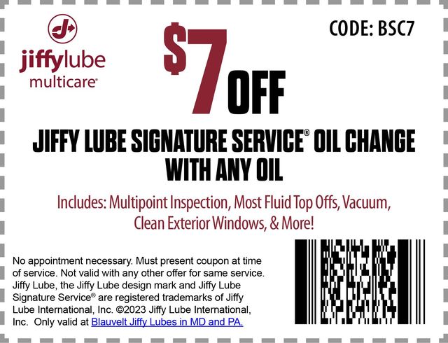 Jiffy lube inspection deals coupon